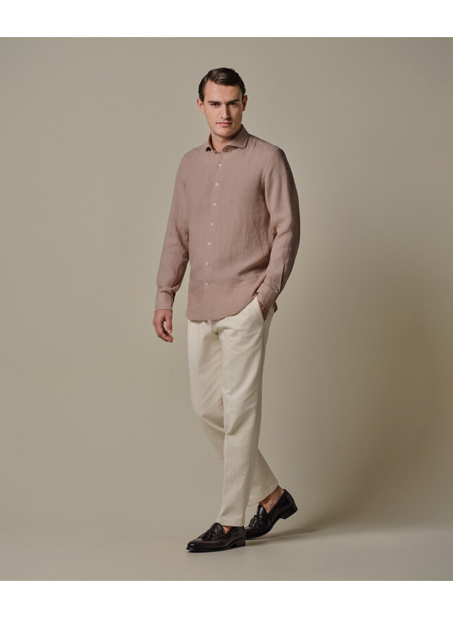 Profuomo linnen overhemd old Pink