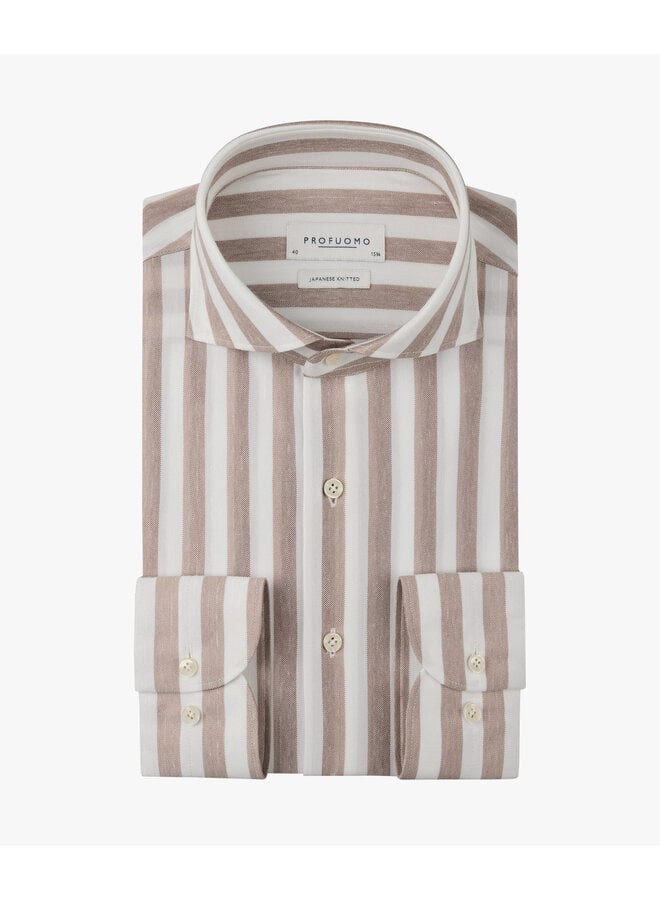 Japanese Knitted shirt streep Clay Red