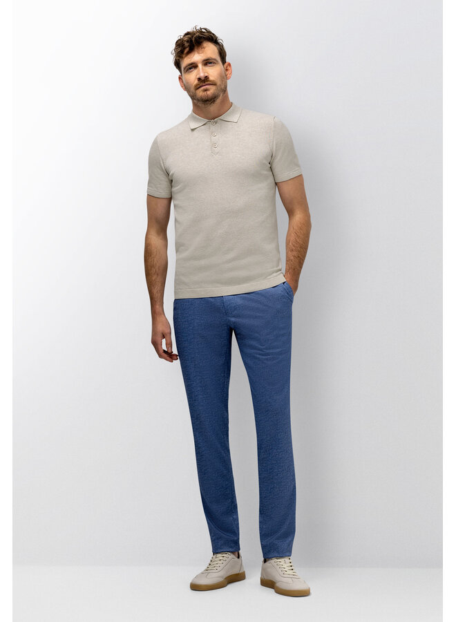 State of Art gebreide polo korte mouw beige