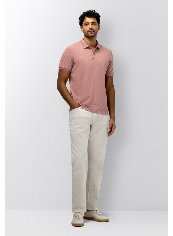 State of Art pique polo met stretch oud roze