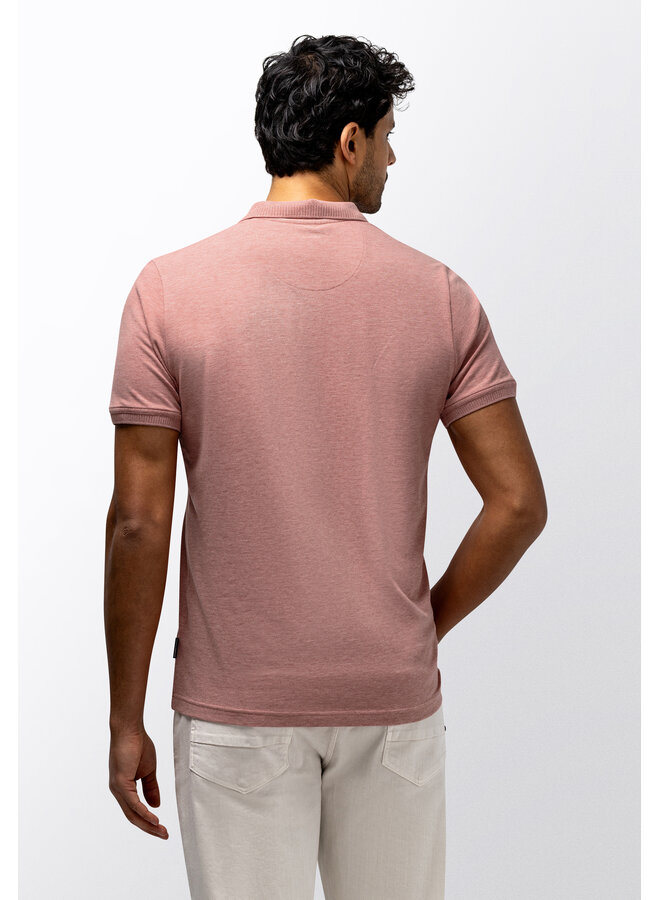 State of Art pique polo met stretch oud roze