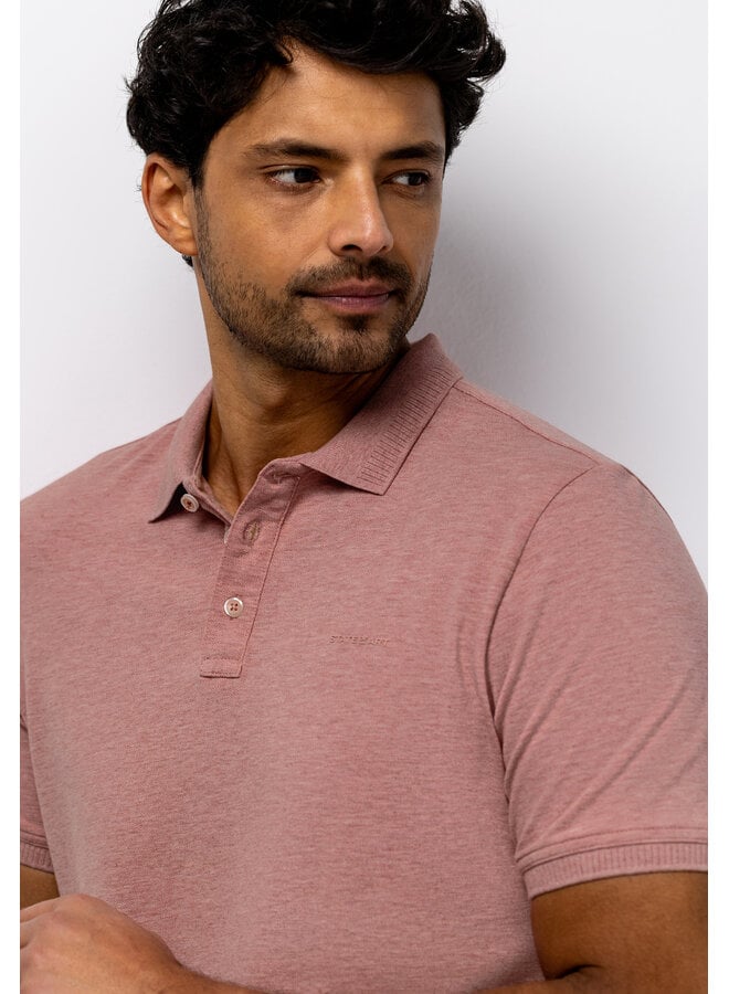 State of Art pique polo met stretch oud roze