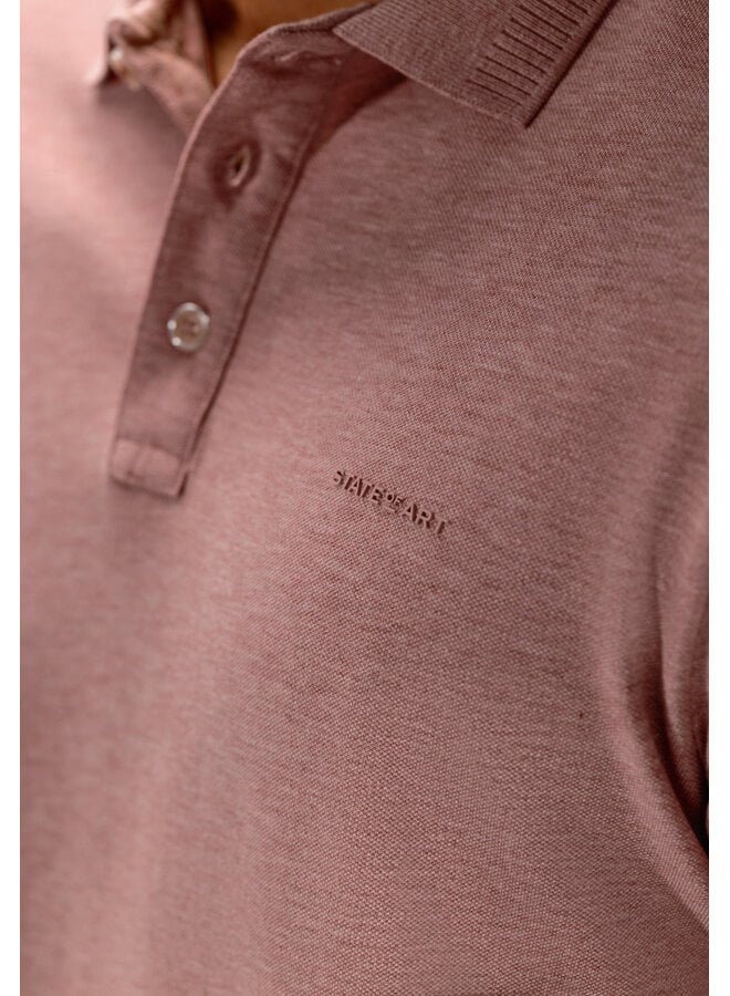 State of Art pique polo met stretch oud roze