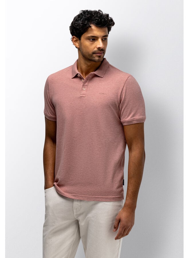 State of Art pique polo met stretch oud roze