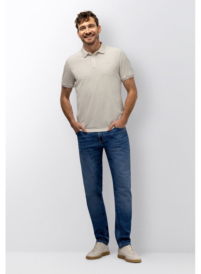 State of Art pique polo met stretch beige