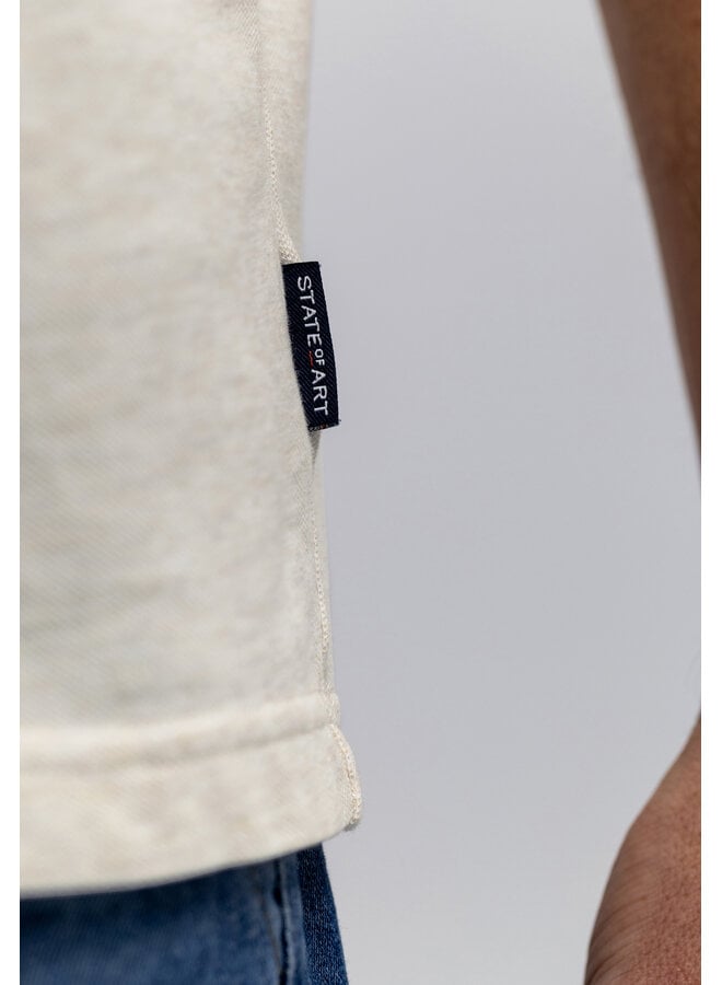 State of Art pique polo met stretch beige
