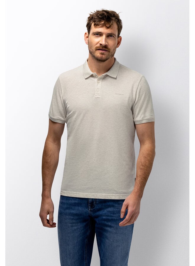 State of Art pique polo met stretch beige