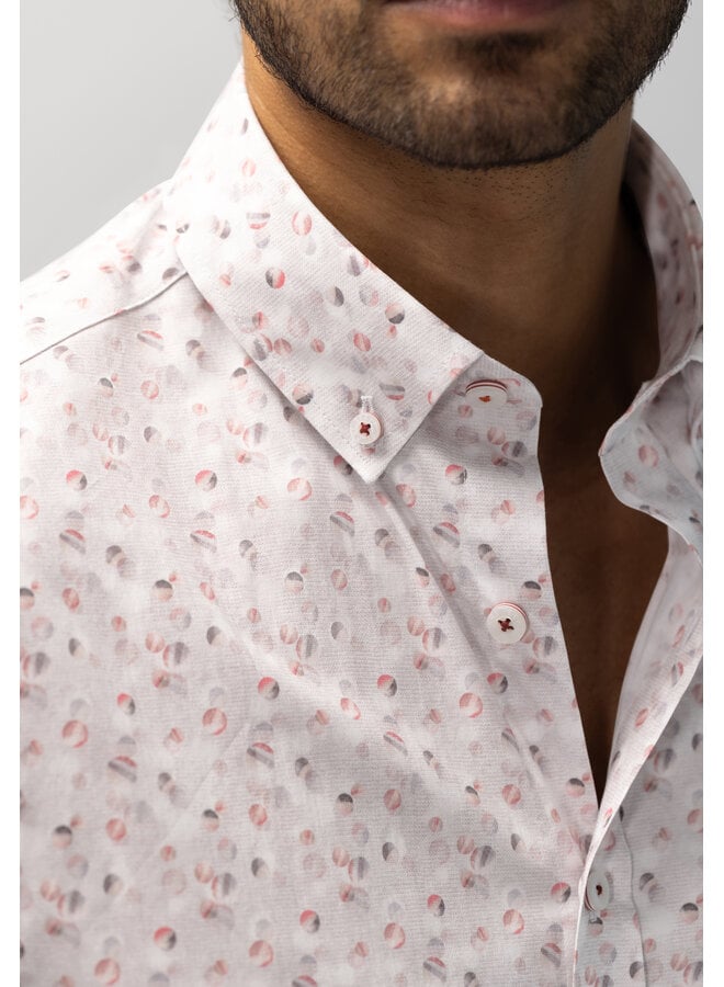 State of Art poplin korte mouw overhemd oud roze