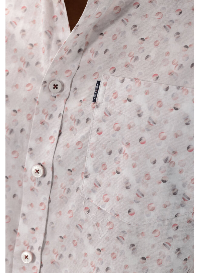 State of Art poplin korte mouw overhemd oud roze