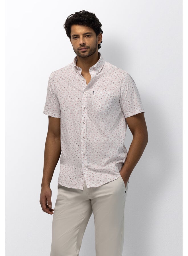 State of Art poplin korte mouw overhemd oud roze