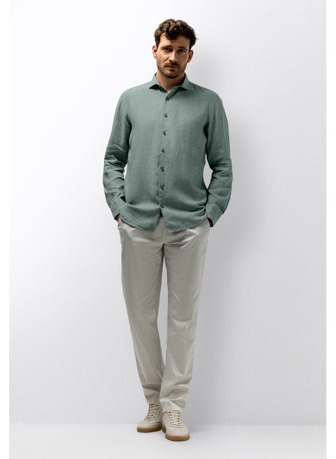 State of Art linnen overhemd zeegroen
