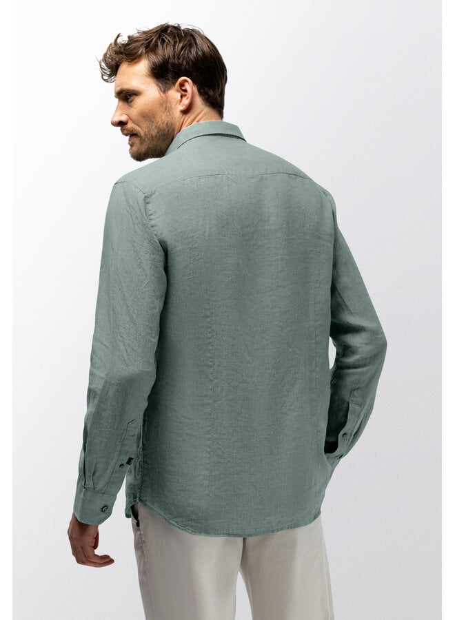 State of Art linnen overhemd zeegroen