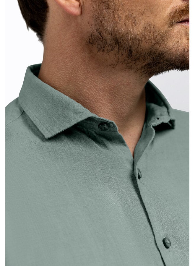 State of Art linnen overhemd zeegroen