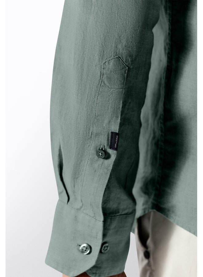 State of Art linnen overhemd zeegroen