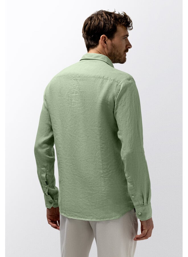 State of Art linnen overhemd licht groen