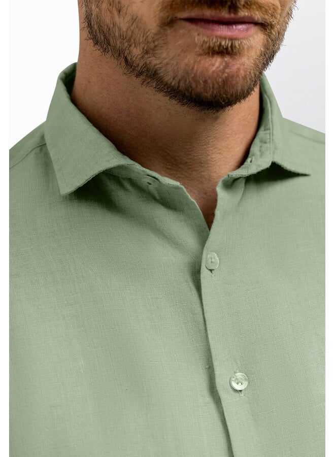 State of Art linnen overhemd licht groen