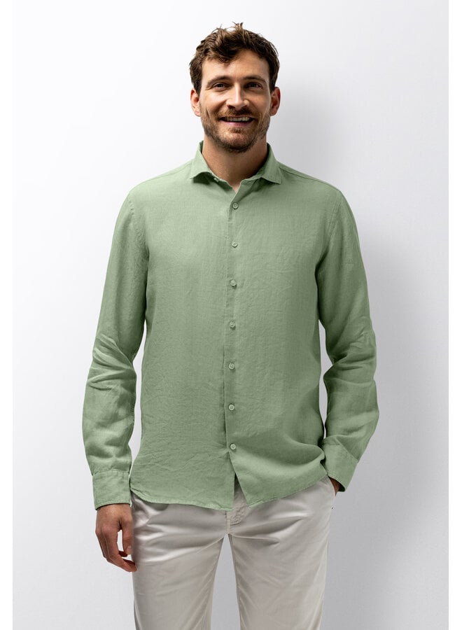 State of Art linnen overhemd licht groen