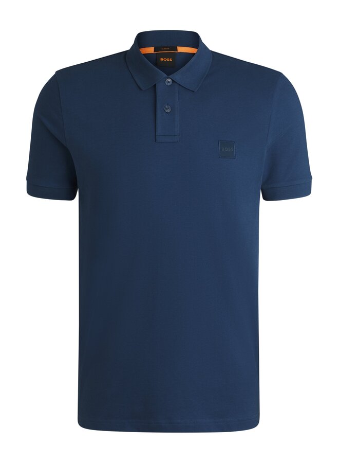 Passenger polo korte mouw jeans blauw