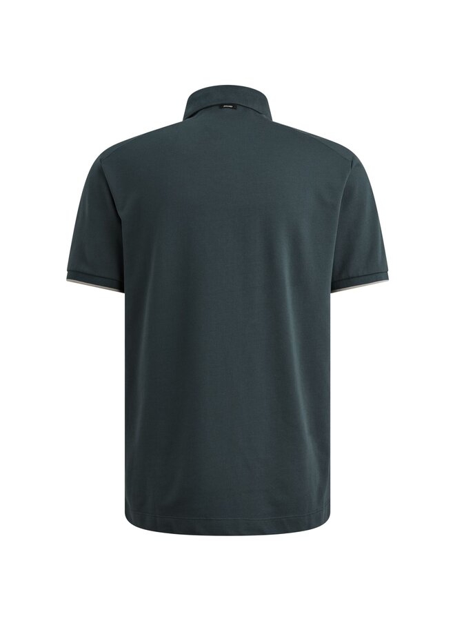 Vanguard pique blend polo korte mouw jeansblauw