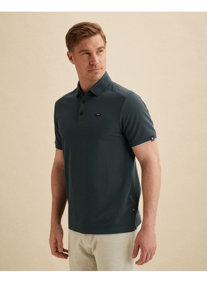 Polo korte mouw pique blend midnight navy