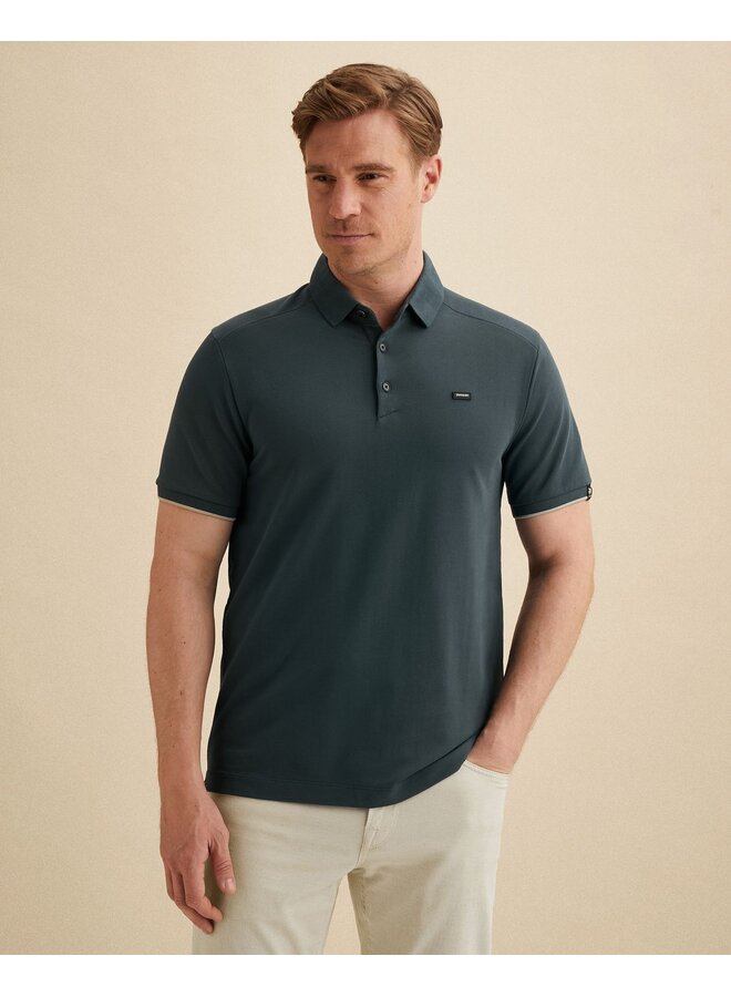 Vanguard pique blend polo korte mouw jeansblauw