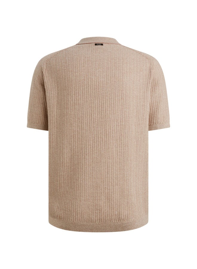 Vanguard polo korte mouw met v-kraag oud roze