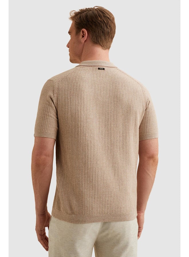 Vanguard polo korte mouw met v-kraag oud roze