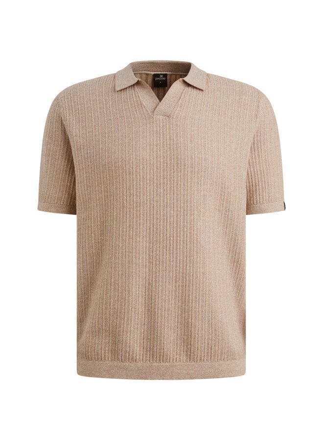 Vanguard polo korte mouw met v-kraag oud roze