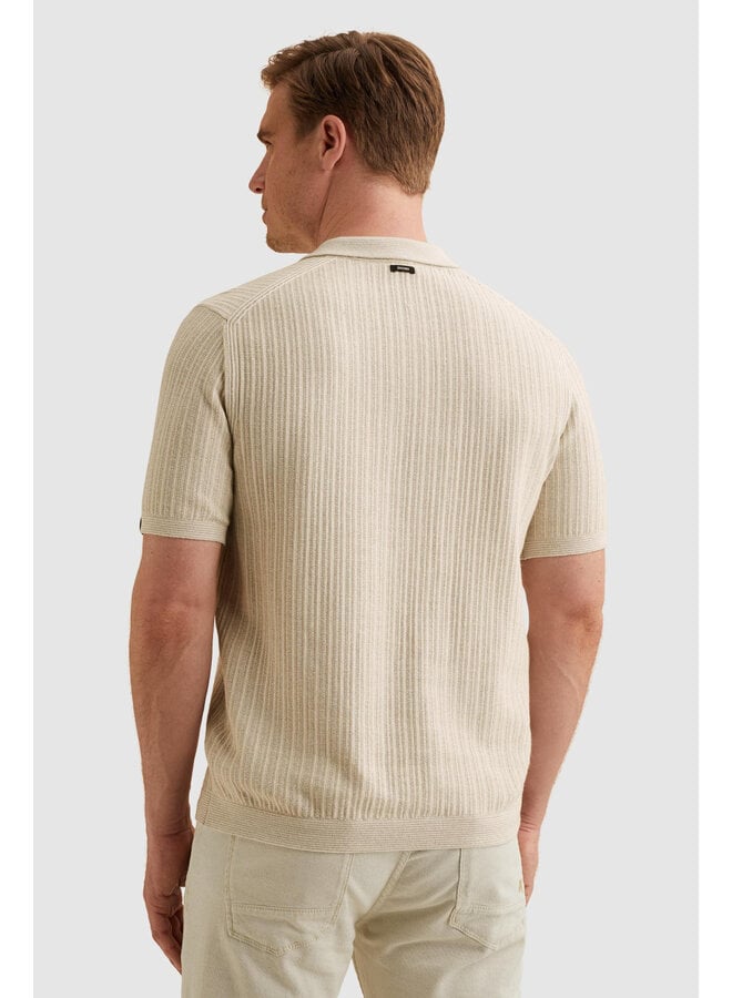 Vanguard polo korte mouw met v-kraag beig