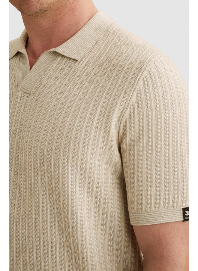 Vanguard polo korte mouw met v-kraag beig