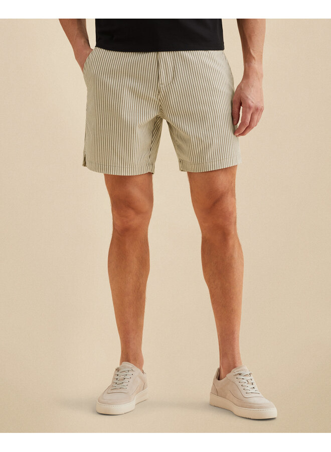 Relaxed short striped beige