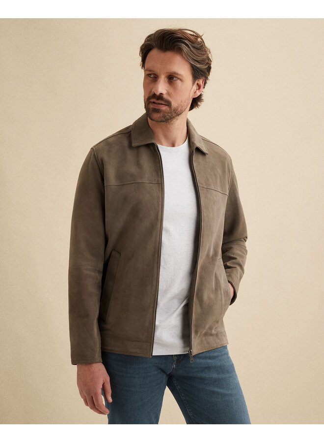 Vanguard shirt jacket in suede bruin