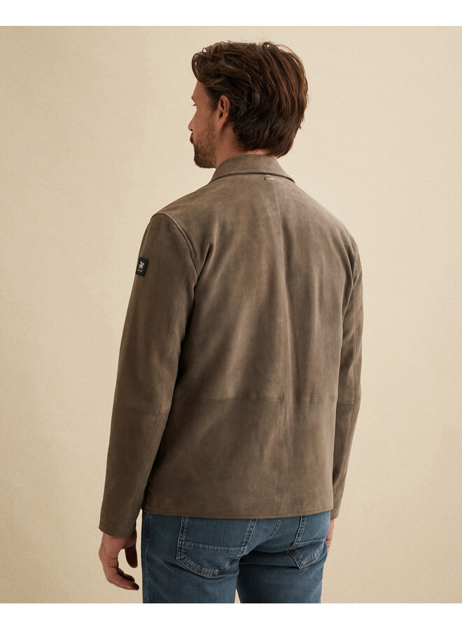 Vanguard shirt jacket in suede bruin