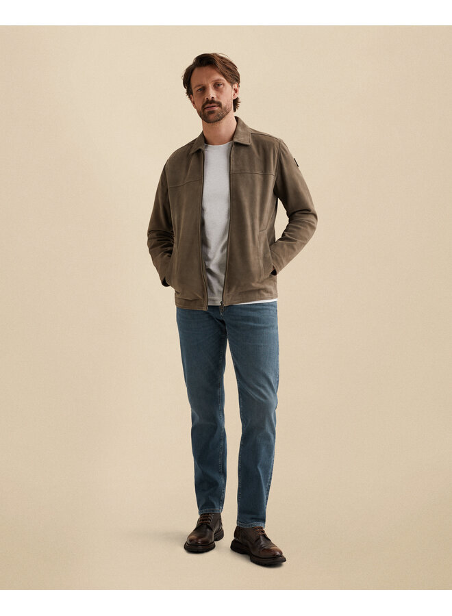 Vanguard shirt jacket in suede bruin