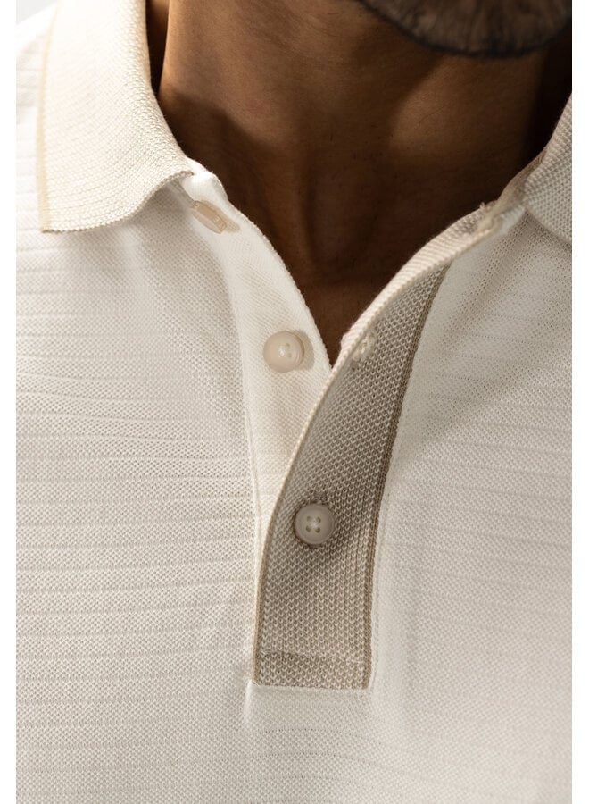 State of Art polo korte mouw met contrast kraag wit