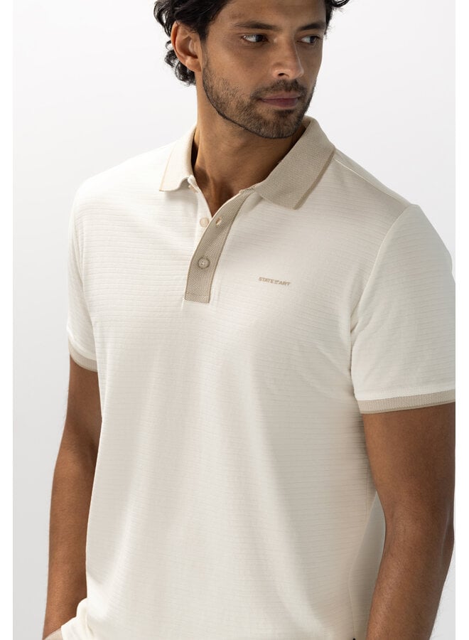 State of Art polo korte mouw met contrast kraag wit