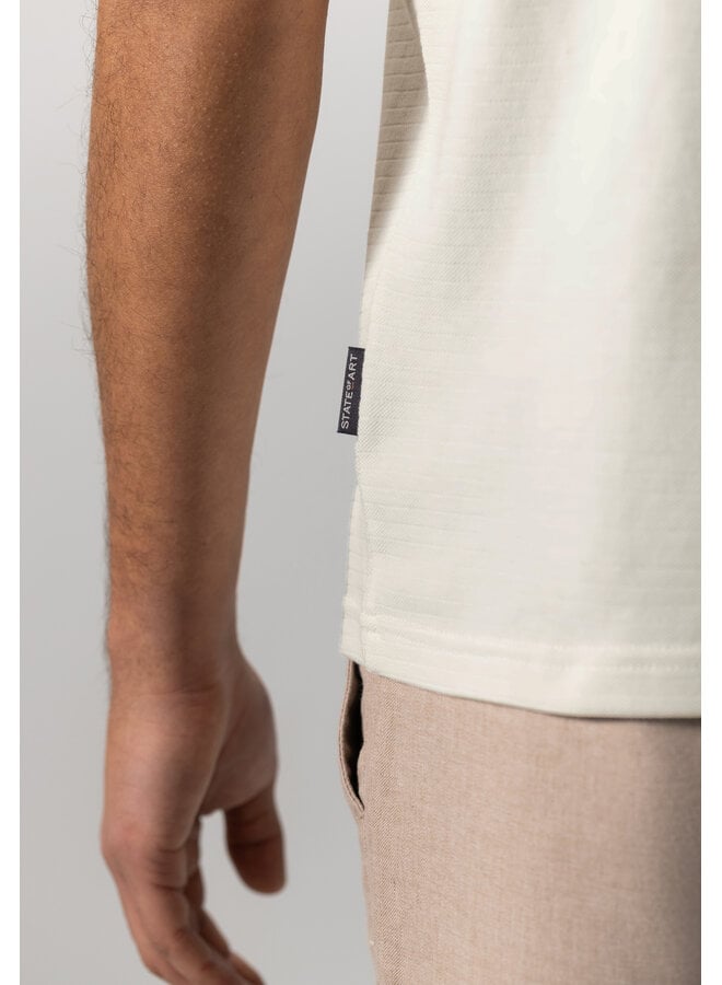 State of Art polo korte mouw met contrast kraag wit