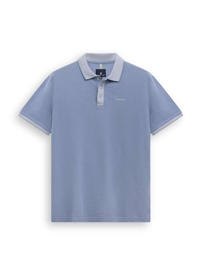 State of Art polo korte mouw met contrast kraag blue