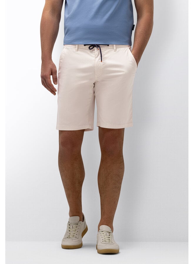 Poplin korte broek met koord light beige