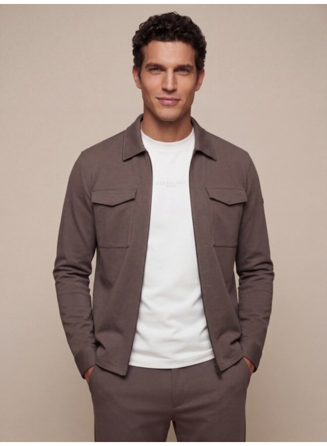 Cavallaro Zerino overshirt dark taupe