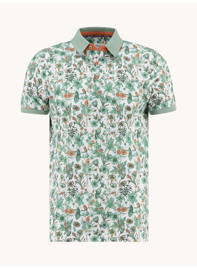 A Fish named Fred polo Floral print groen