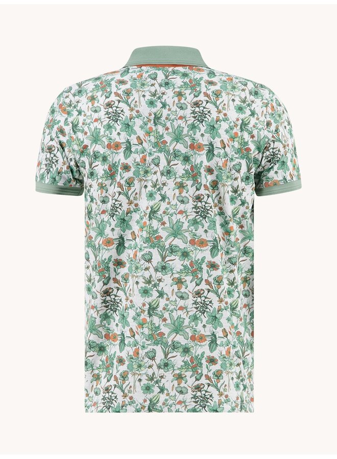 A Fish named Fred polo Floral print groen
