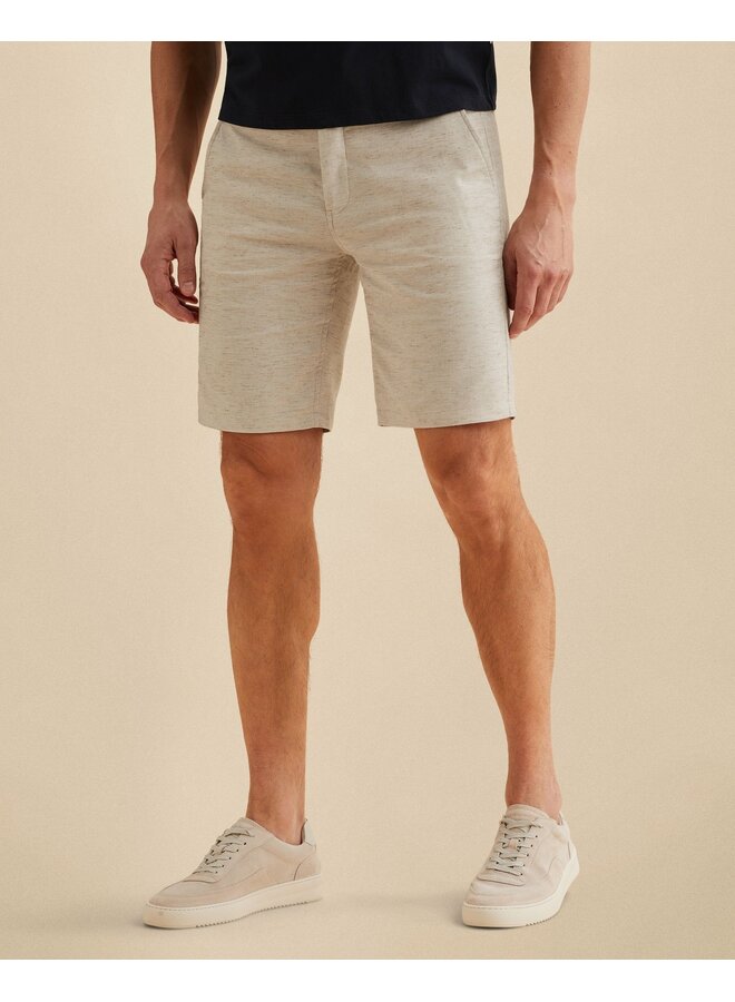 V11 slimfit shirt linnenlook beige
