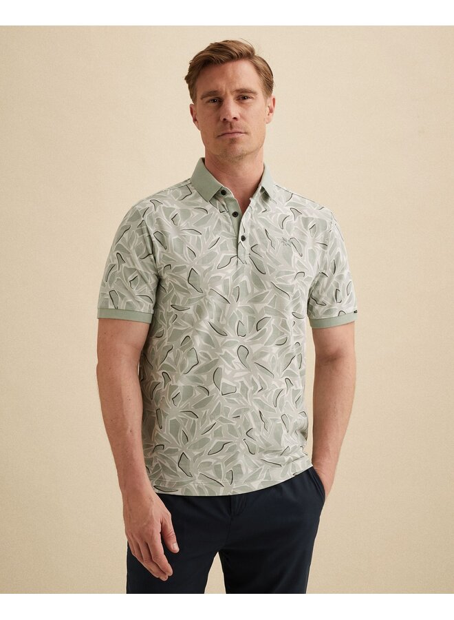Polo korte mouw pique met print