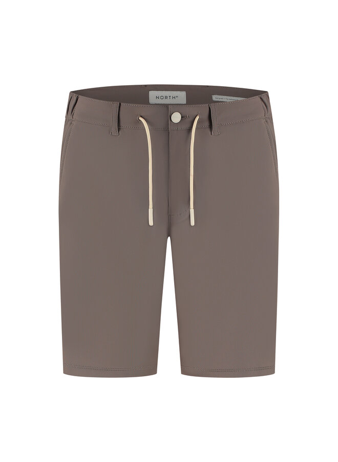 Travel short met koortje taupe
