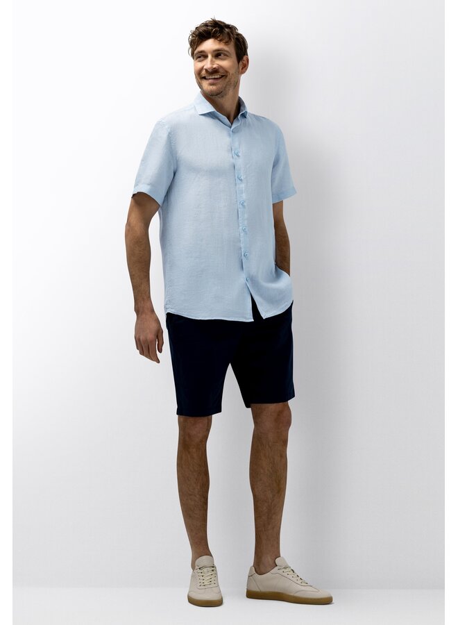 State of Art linnen shirt korte mouw licht blauw