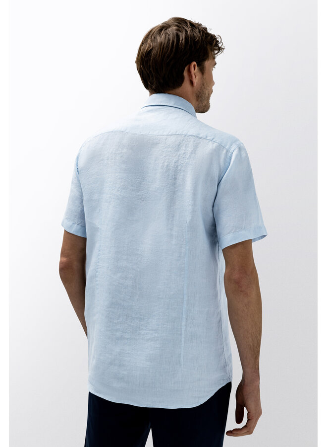 State of Art linnen shirt korte mouw licht blauw