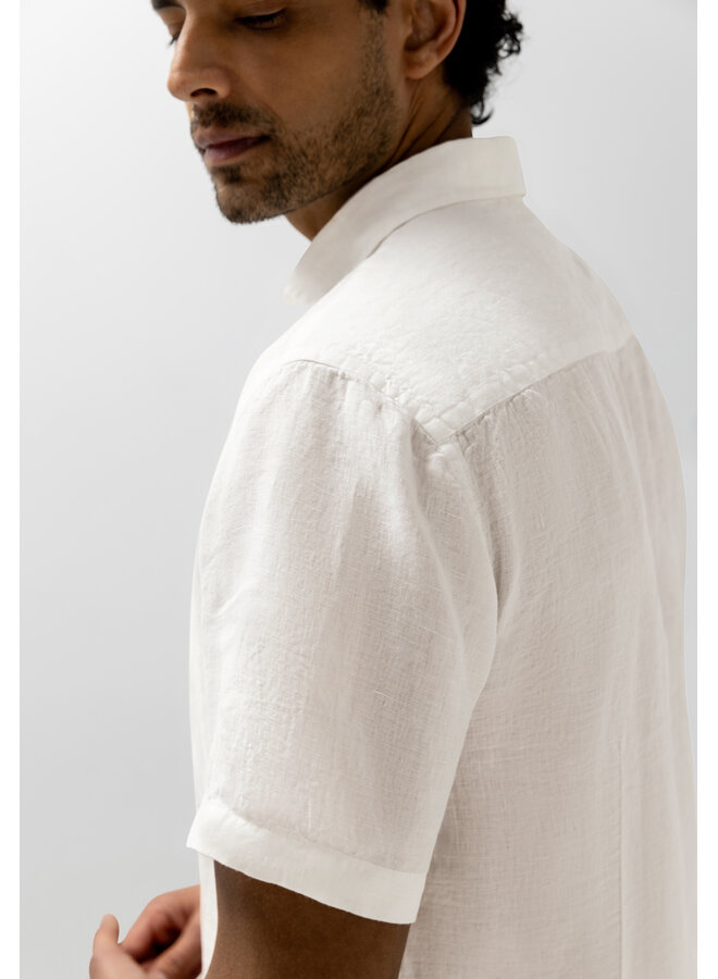 State of Art linnen shirt korte mouw wit