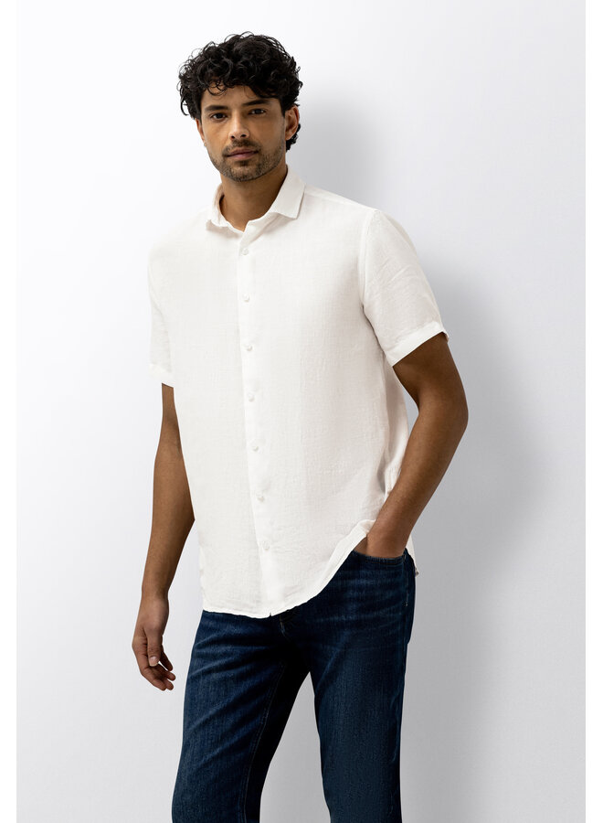 State of Art linnen shirt korte mouw wit