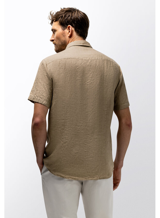 State of Art linnen shirt korte mouw beige